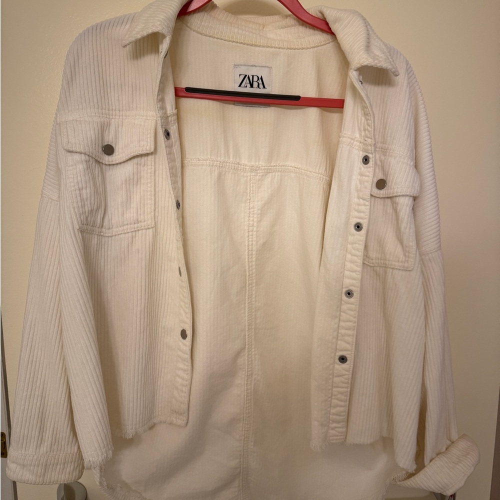 Zara Women's Off-White corduroy Jacket